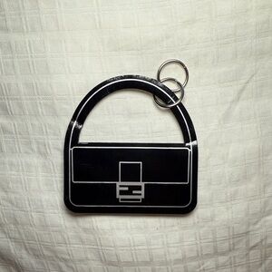 Fendi Bag Charm Baguette Black Keychain Ornament